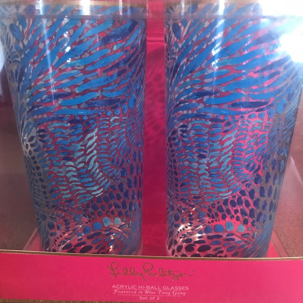 Lily Pulitzer set of 2 Hi-ball glasses